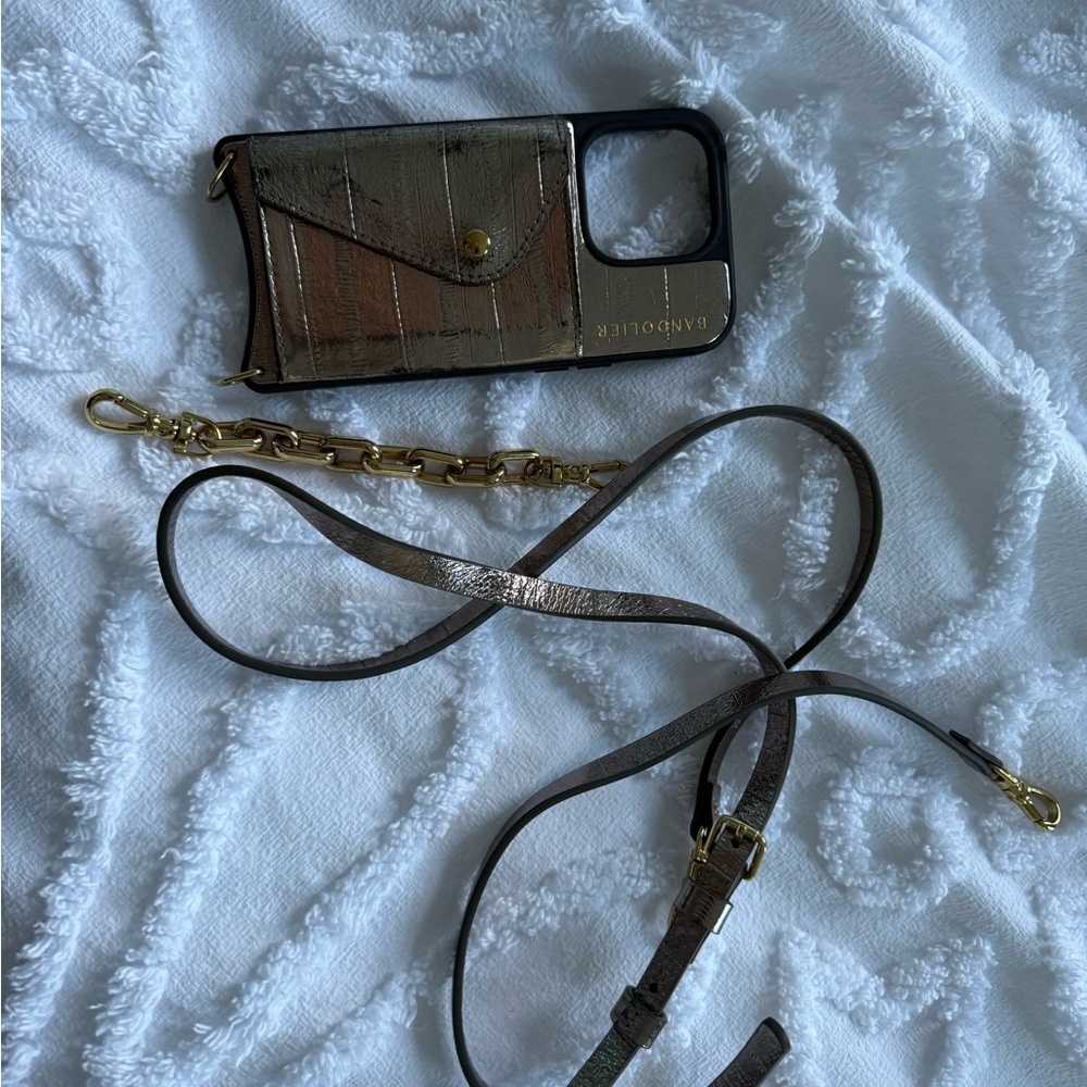 Bandolier Black and Gold Phone Case with Strap